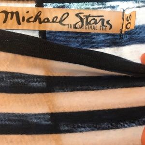 Micheal Stars one size blue/ white striped shirt
